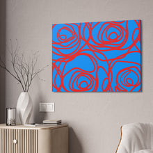 Load image into Gallery viewer, Red Continuous Flower Study Motif Canvas Print
