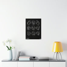 Load image into Gallery viewer, Seasons Motif Black Print
