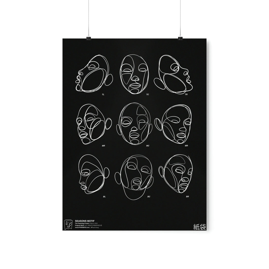 Seasons Motif Black Print